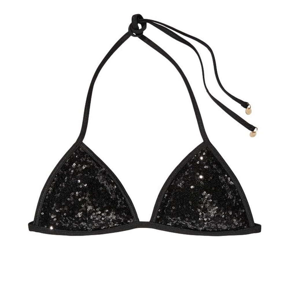 Sequin triangle swim top